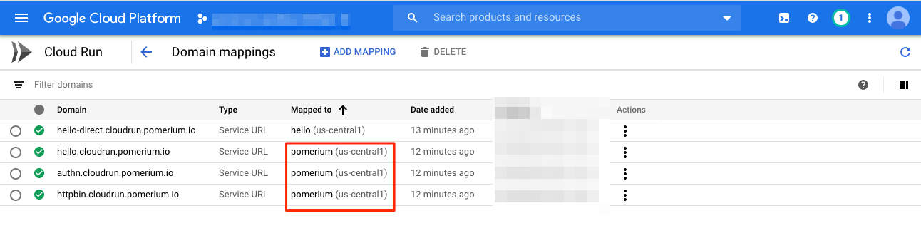 Cloud Run Domains